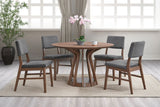 5-Piece Walnut Finish Round Dining Table And Chairs Set - Omega Lifestyles