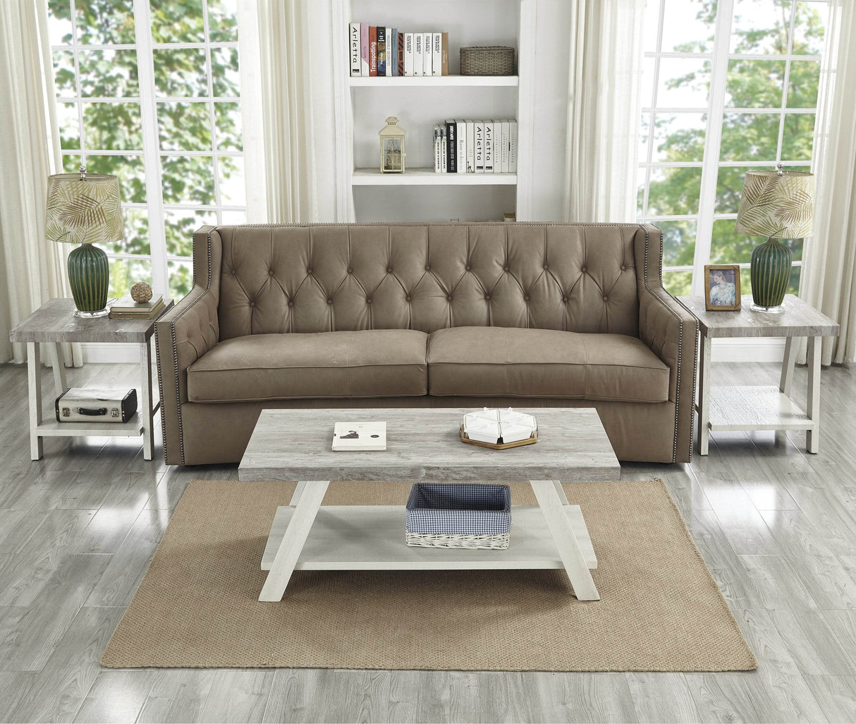 3-Piece Contemporary Wood Shelf Coffee Table Set - Sleep Galleria
