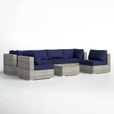 7-Piece Fully Assembled Outdoor Wicker Patio Seating Set - Omega Lifestyles