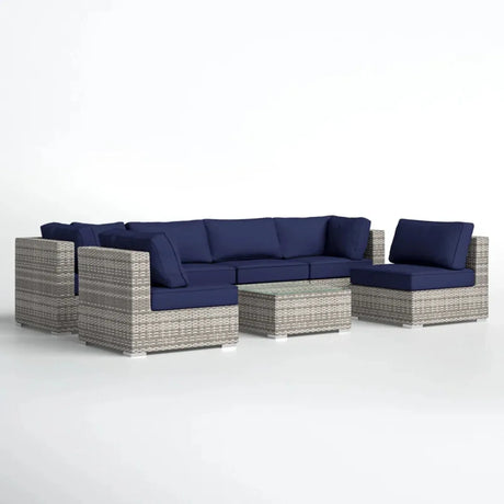 7-Piece Fully Assembled Outdoor Wicker Patio Seating Set - Omega Lifestyles