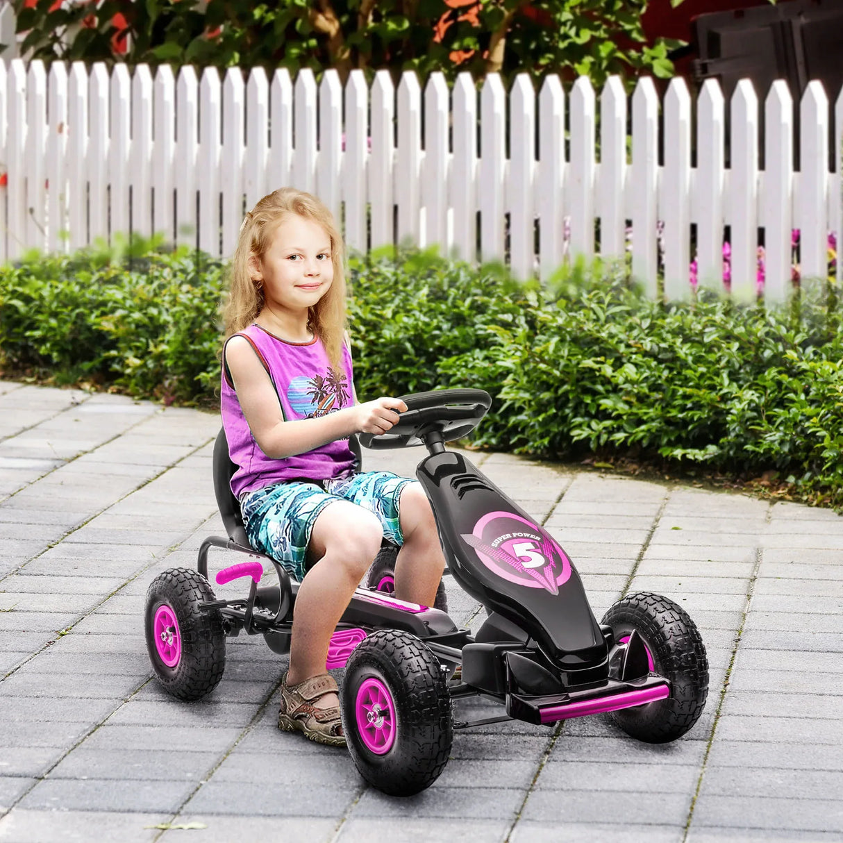 Kids Pedal Go Kart With Ergonomic Seat And Suspension - Omega Lifestyles