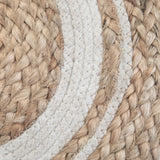 Round Hand Braided Jute Pouf With Polystyrene Filling - Omega Lifestyles