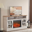 58-Inch Jasmine White Electric Fireplace TV Stand - Sleep Galleria