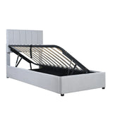 Twin Upholstered Platform Bed With Hydraulic Storage - Omega Lifestyles