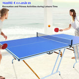 Foldable Mid-Size 9ft Portable Table Tennis Table Set - Omega Lifestyles
