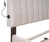 Queen Teddy Fleece Upholstered Platform Bed With Trundle - Omega Lifestyles