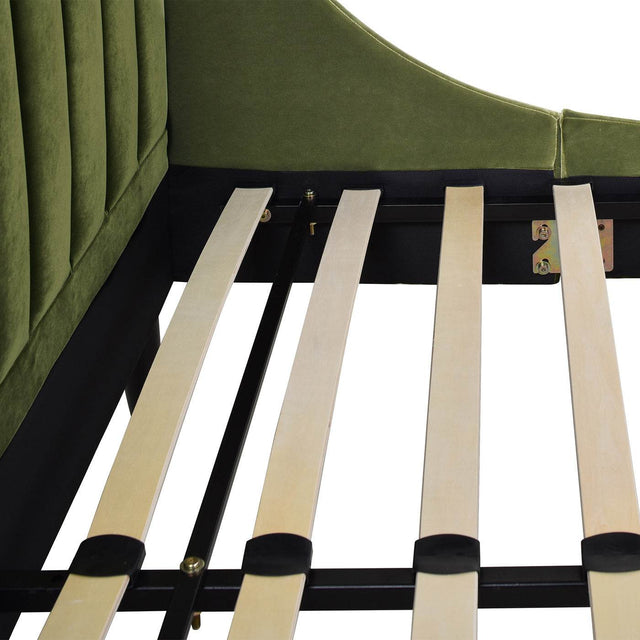 Modern Velvet Upholstered Platform Bed Frame Queen - Omega Lifestyles
