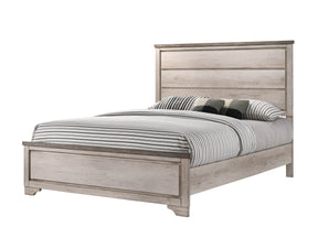 Full Size Contemporary Cottage Distressed Brown Wood Bed Frame - Omega Lifestyles