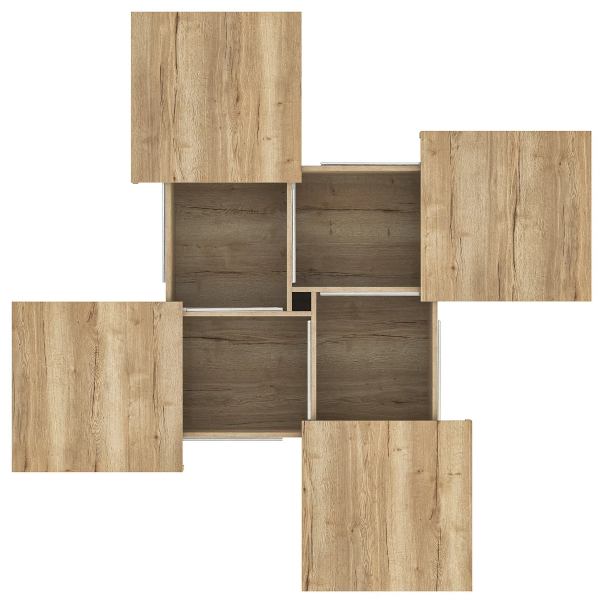 Square Storage Coffee Table Sliding Top Natural Veneer - Omega Lifestyles
