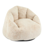 Ergonomic Beige Faux-Fur Indoor Bean Bag Chair - Omega Lifestyles