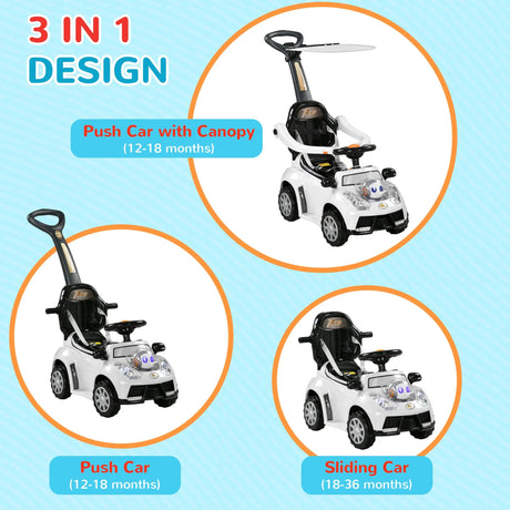 3-in-1 Toddler Push Car Ride-On Sliding Stroller - Omega Lifestyles