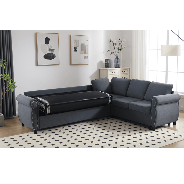 6-Seater Medium-Soft L-Shaped Pull-Out Sleeper Sofa - Omega Lifestyles