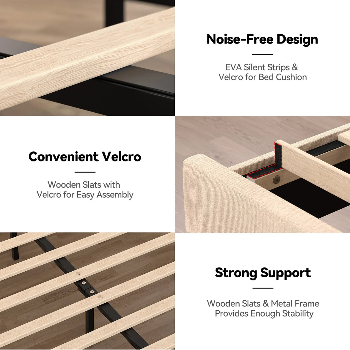 Full Full-Size Faux Leather Bed Frame With Charging Station - Omega Lifestyles