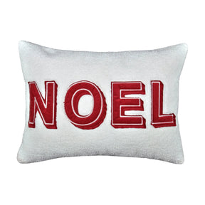Noel Sherpa Textured 14x20 Inch Christmas Throw Pillow - Omega Lifestyles