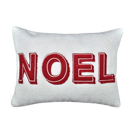Noel Sherpa Textured 14x20 Inch Christmas Throw Pillow - Omega Lifestyles