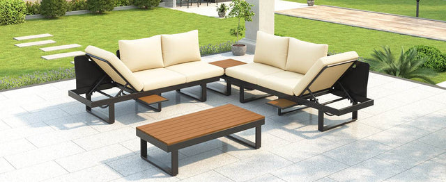 Adjustable Reclining Outdoor Sectional Patio Furniture Set - Omega Lifestyles