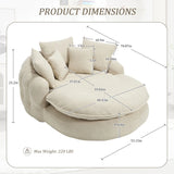 Oversized Chenille Memory Foam Bean Bag Sofa With Pillows - Omega Lifestyles