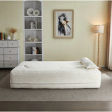 Full Size Plush Corduroy Foam-Filled Folding Sofa Bed With Pillows - Omega Lifestyles