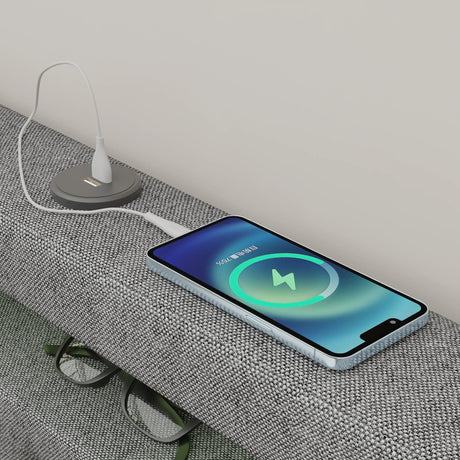 Twin Upholstered Bed Frame With USB Charging Station - Omega Lifestyles