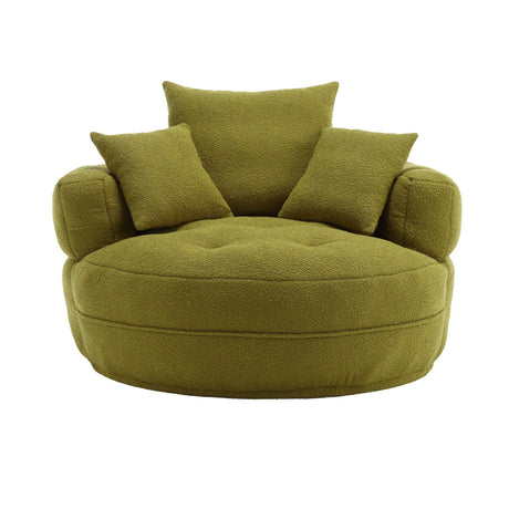 Modern Chenille Circular Sponge Sofa With Throw Pillows - Omega Lifestyles