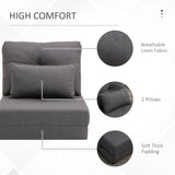 Adjustable 2-in-1 Linen Floor Sofa With Backrest - Omega Lifestyles