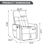 Medium-Firm Grey Faux Leather Power Lift Recliner Chair With Massage - Omega Lifestyles