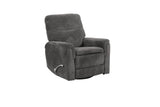 Cozy Gunmetal Manual Swivel Recliner With Microfiber - Omega Lifestyles