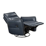 Top Grain Leather Swivel Recliner Chair With Wood Frame - Omega Lifestyles