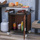 Outdoor Grill Cart Stainless Steel Top With Storage - Omega Lifestyles