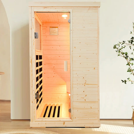 Single Person Spruce Wood Far Infrared Sauna - Omega Lifestyles