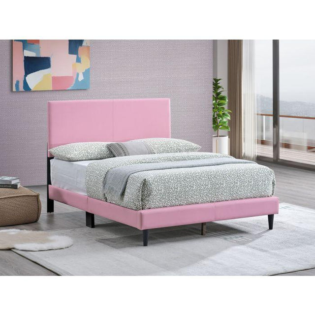 Full Upholstered Pink Adjustable Headboard Bed Frame Full - Omega Lifestyles