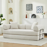 Corduroy Folding Sofa Bed With Foam Spring Mattress - Omega Lifestyles