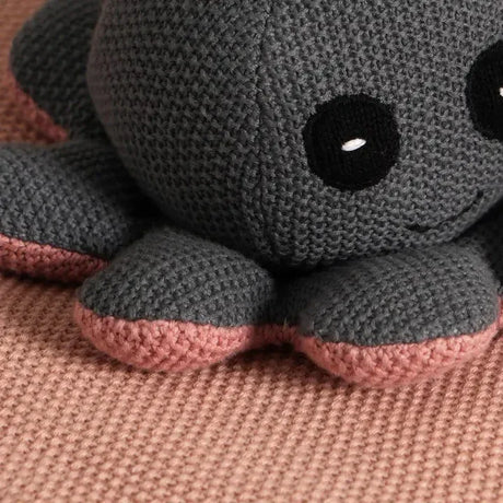 Dark Gray Cotton Plush Knitted Stuffed Octopus Toy - Omega Lifestyles