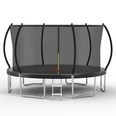 14-Inch Extra Stable 14FT Steel Frame Outdoor Trampoline - Omega Lifestyles