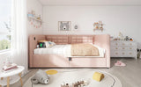 Twin Pink Velvet Upholstered Hydraulic Storage Bed Frame - Omega Lifestyles