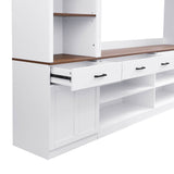 Farmhouse 4-Piece White Walnut TV Stand Set - Omega Lifestyles