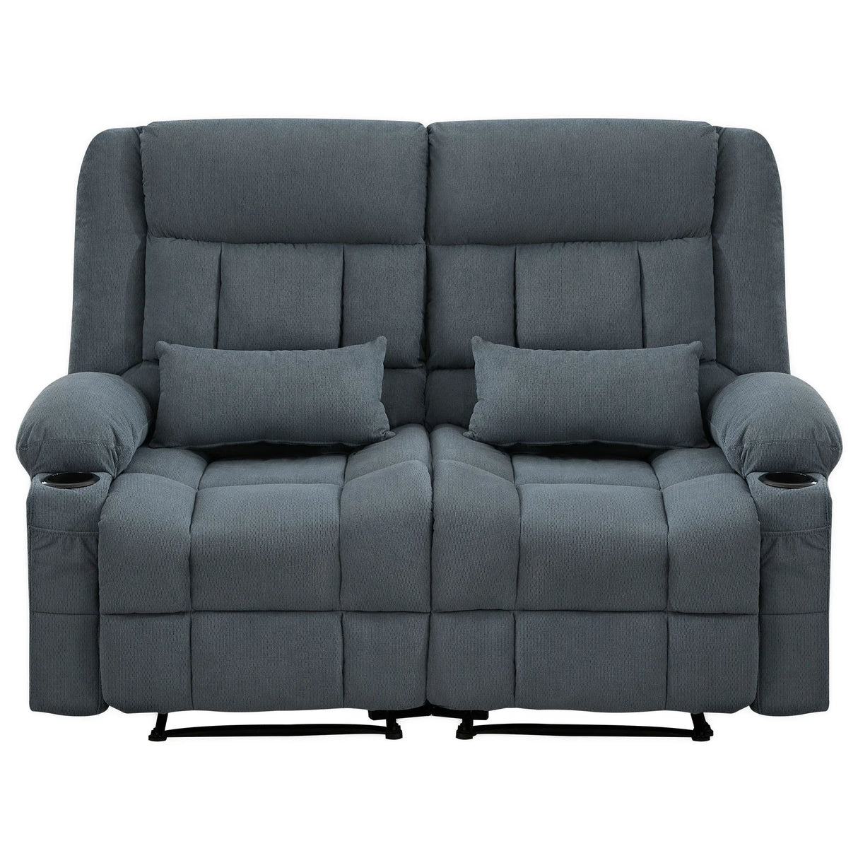 Manual Reclining Oversized Soft Metal Frame Loveseat - Omega Lifestyles