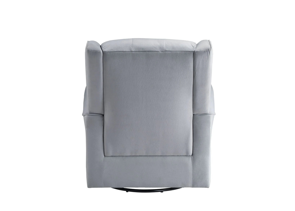 Gray Fabric Foam Padded Swivel Glider Chair - Omega Lifestyles