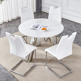 42-Inch Round Sintered Stone Dining Table With Chairs - Omega Lifestyles