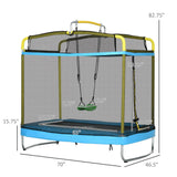 3-in-1 Kids Trampoline With Enclosure Swing Gymnastics Bar - Omega Lifestyles