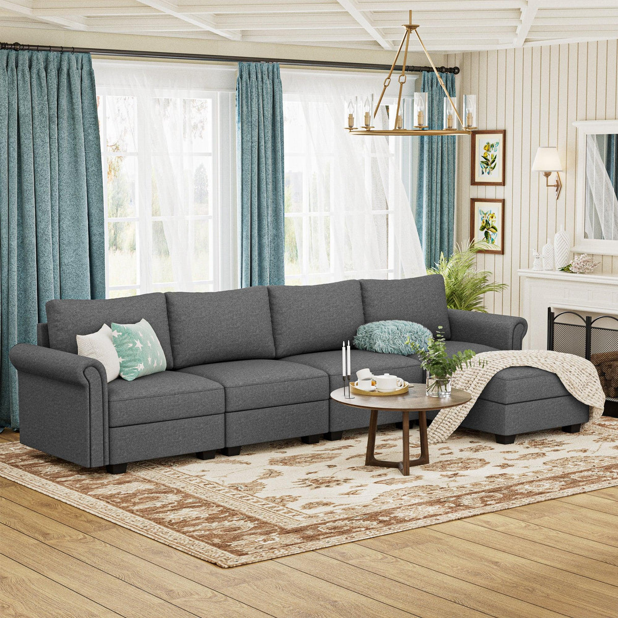 Modular 5-Seater Memory Foam Sectional Sofa Couch - Omega Lifestyles