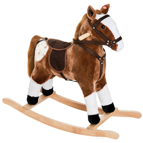 Kids Plush Rocking Horse Toy With Realistic Sounds - Omega Lifestyles