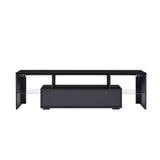 Classic Black TV Stand With RGB LED Lighting - Omega Lifestyles
