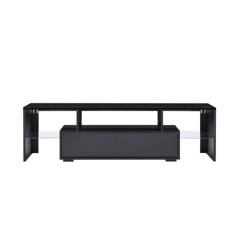 Classic Black TV Stand With RGB LED Lighting - Omega Lifestyles