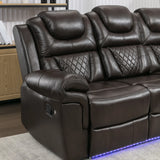 Manual Faux Leather Recliner Chair With LED Light Strip - Omega Lifestyles