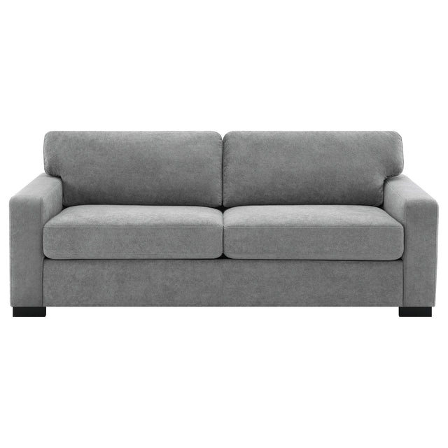 Grey Upholstered Contemporary Track-Arm Sleeper Sofa - Omega Lifestyles
