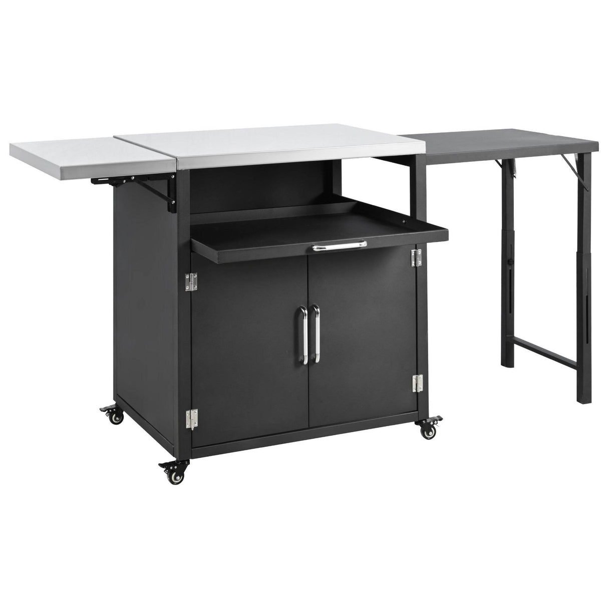 Versatile Matte Black Iron Stainless Steel Outdoor Cabinet