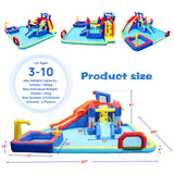 10-Inch Multicolor Oxford Fabric Inflatable Water Park Playground - Omega Lifestyles