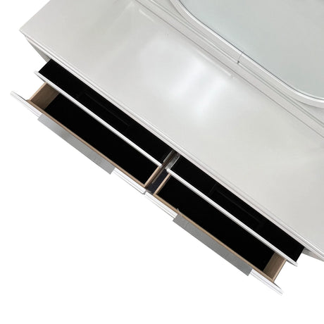 Modern Pearl White Synthetic Wood Dresser With Ample Storage - Omega Lifestyles