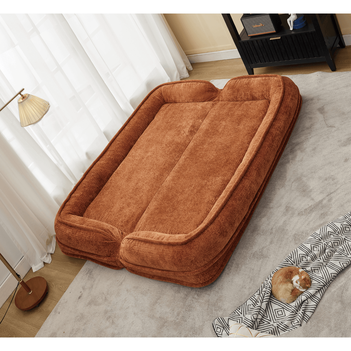 Convertible Adjustable Position Chenille Lazy Loveseat Sofa - Sleep Galleria